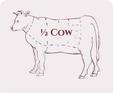 1/2 Grass-fed cow